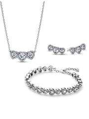 Halo Heart Trilogy Jewelry Set