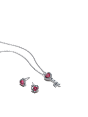 Elevated Heart Key Necklace & Earrings Set