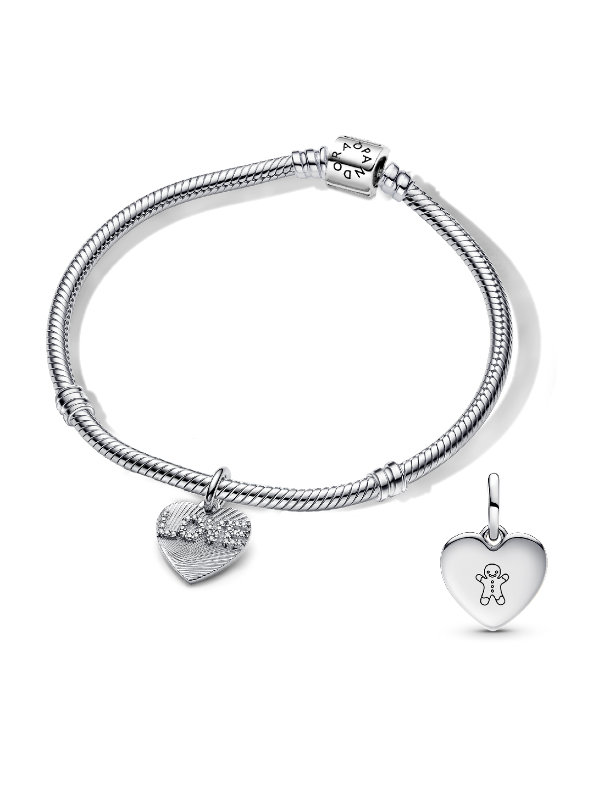 BE LOVE Engravable Love Heart Charm Bracelet Set