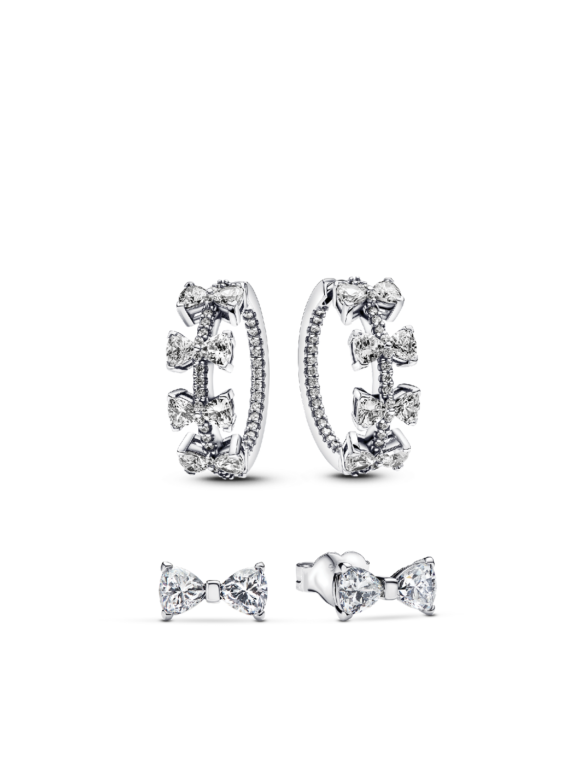 Sparkling Bow Stackable Earring Set
