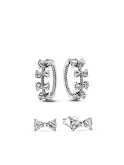 Sparkling Bow Stackable Earring Set