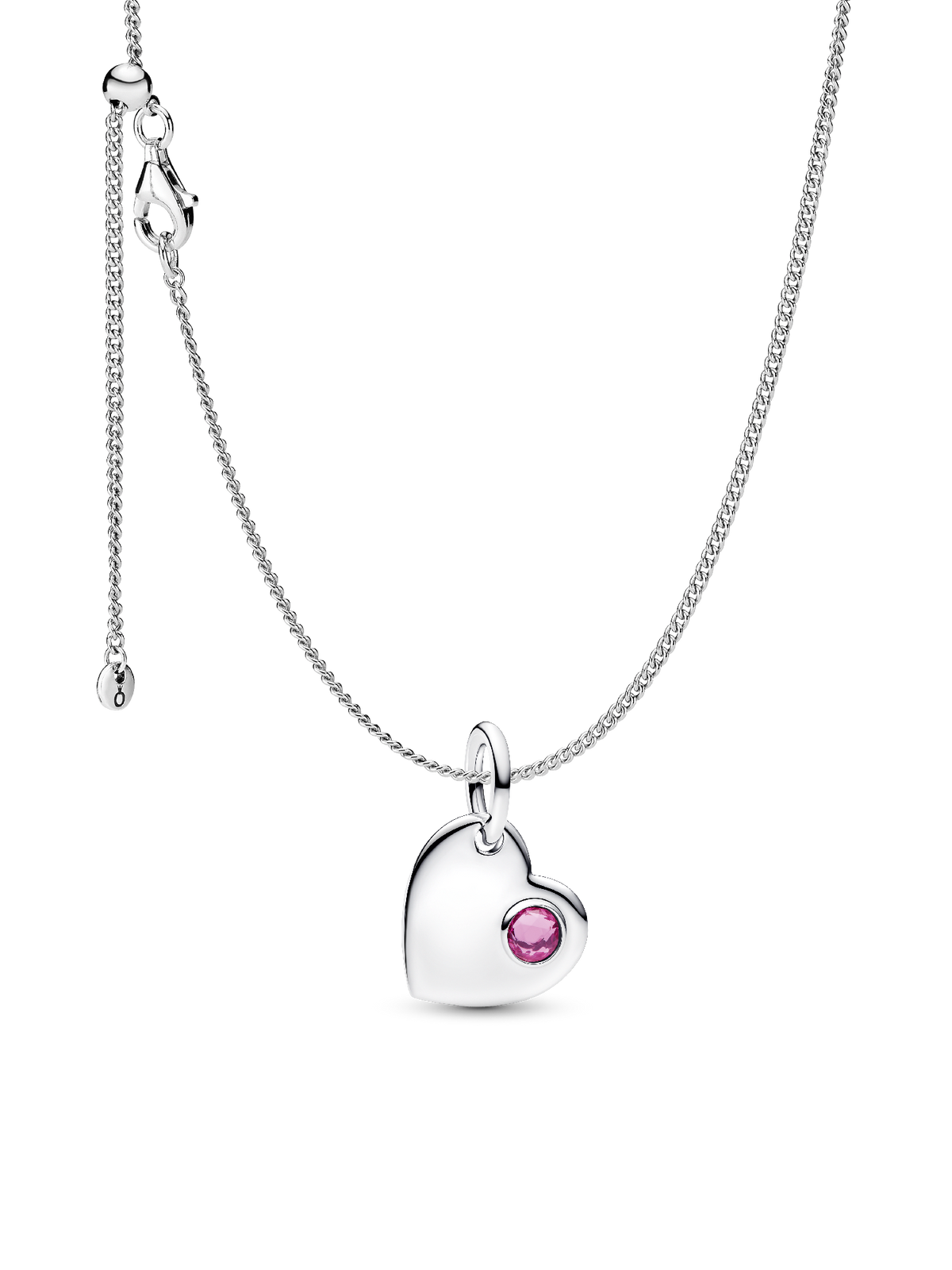 October Birthstone Heart Pendant Necklace