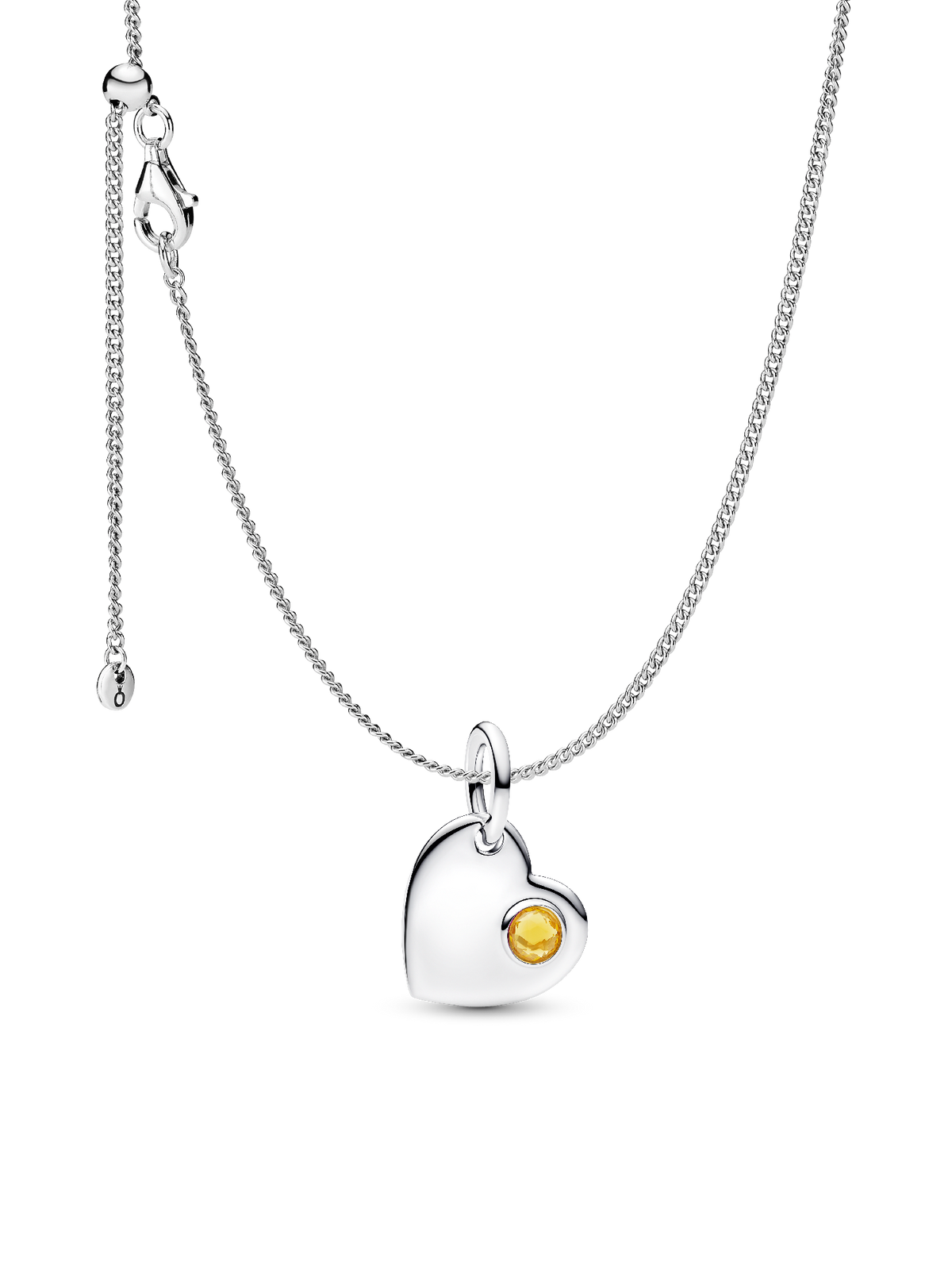 November Birthstone Heart Pendant Necklace