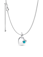December Birthstone Heart Pendant Necklace