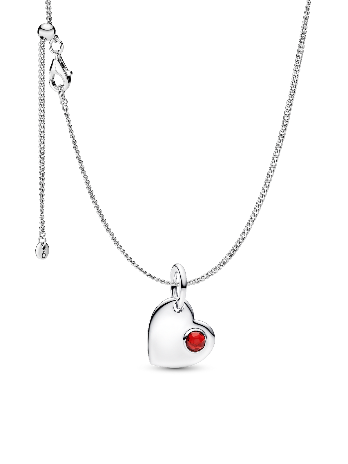 January Birthstone Heart Pendant Necklace