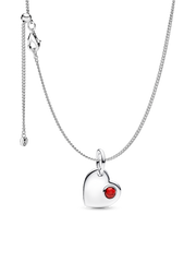 January Birthstone Heart Pendant Necklace