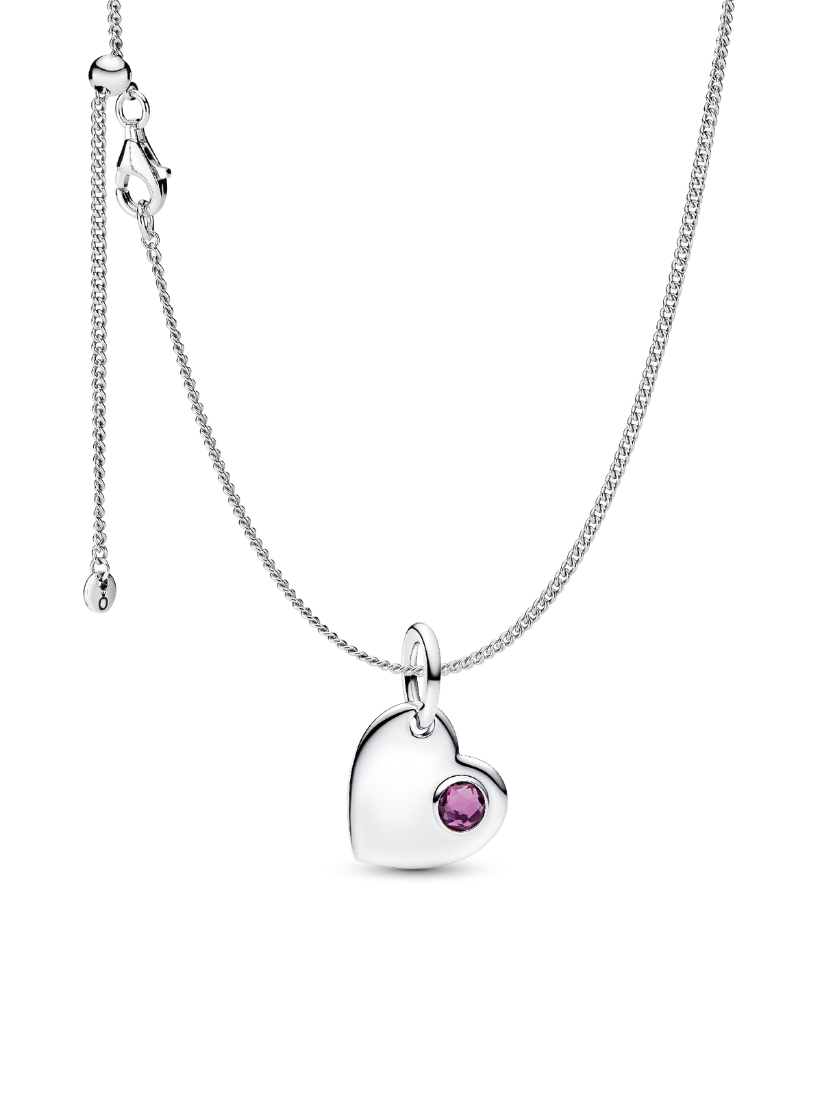 February Birthstone Heart Pendant Necklace
