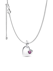 February Birthstone Heart Pendant Necklace