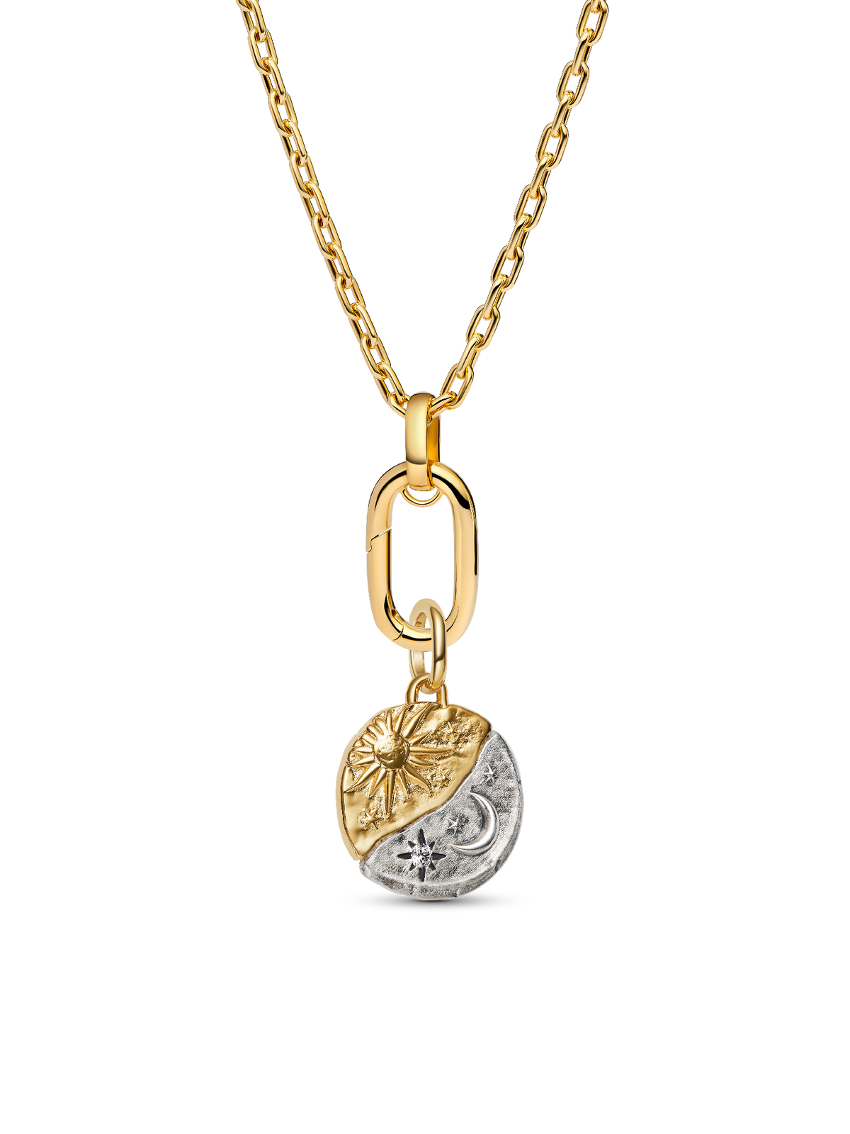 Sun and Moon Medallion Charm Necklace Set