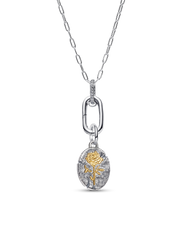 Rose Medallion Charm Necklace Set