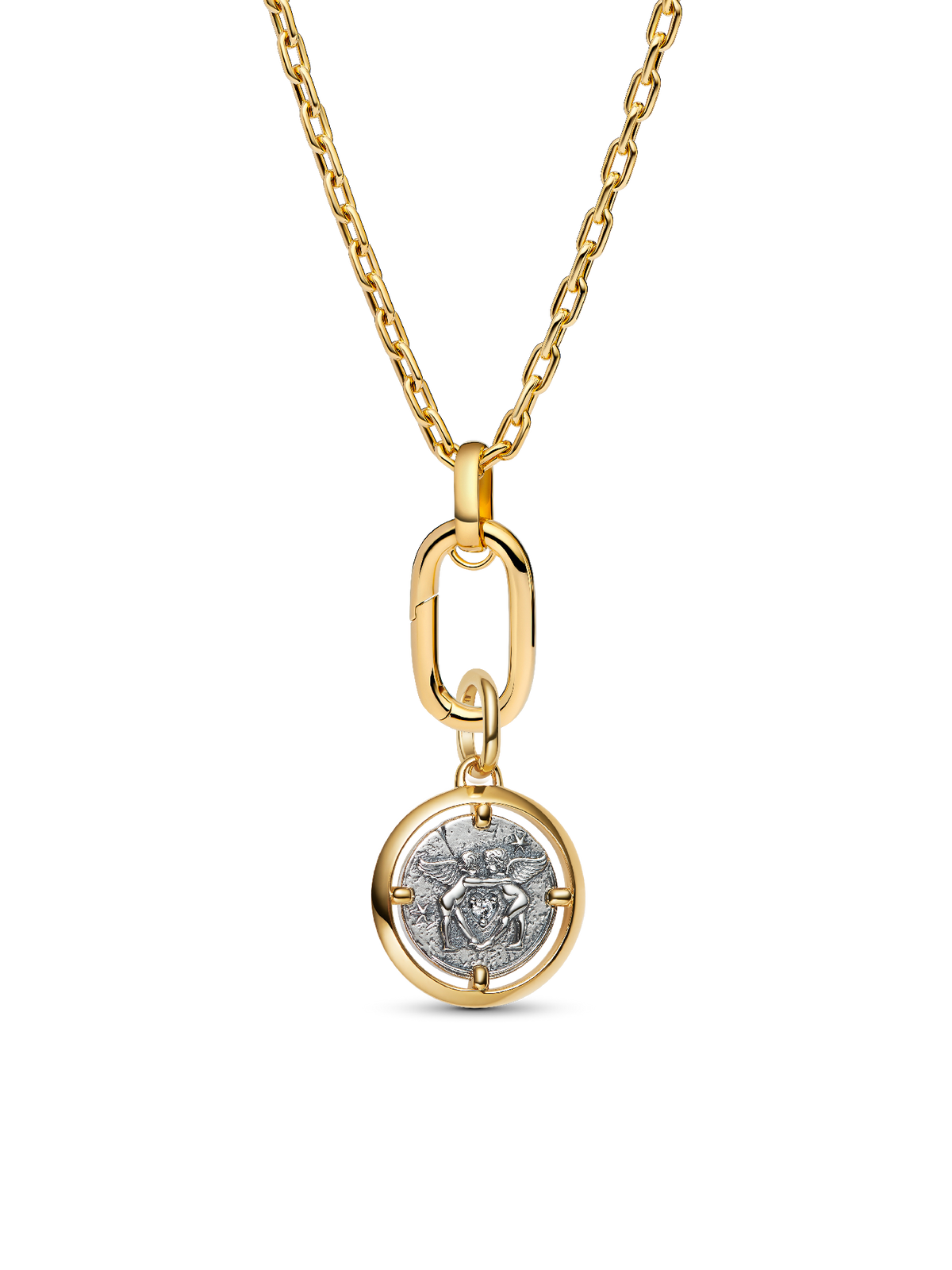 Cupid Medallion Charm Necklace Set