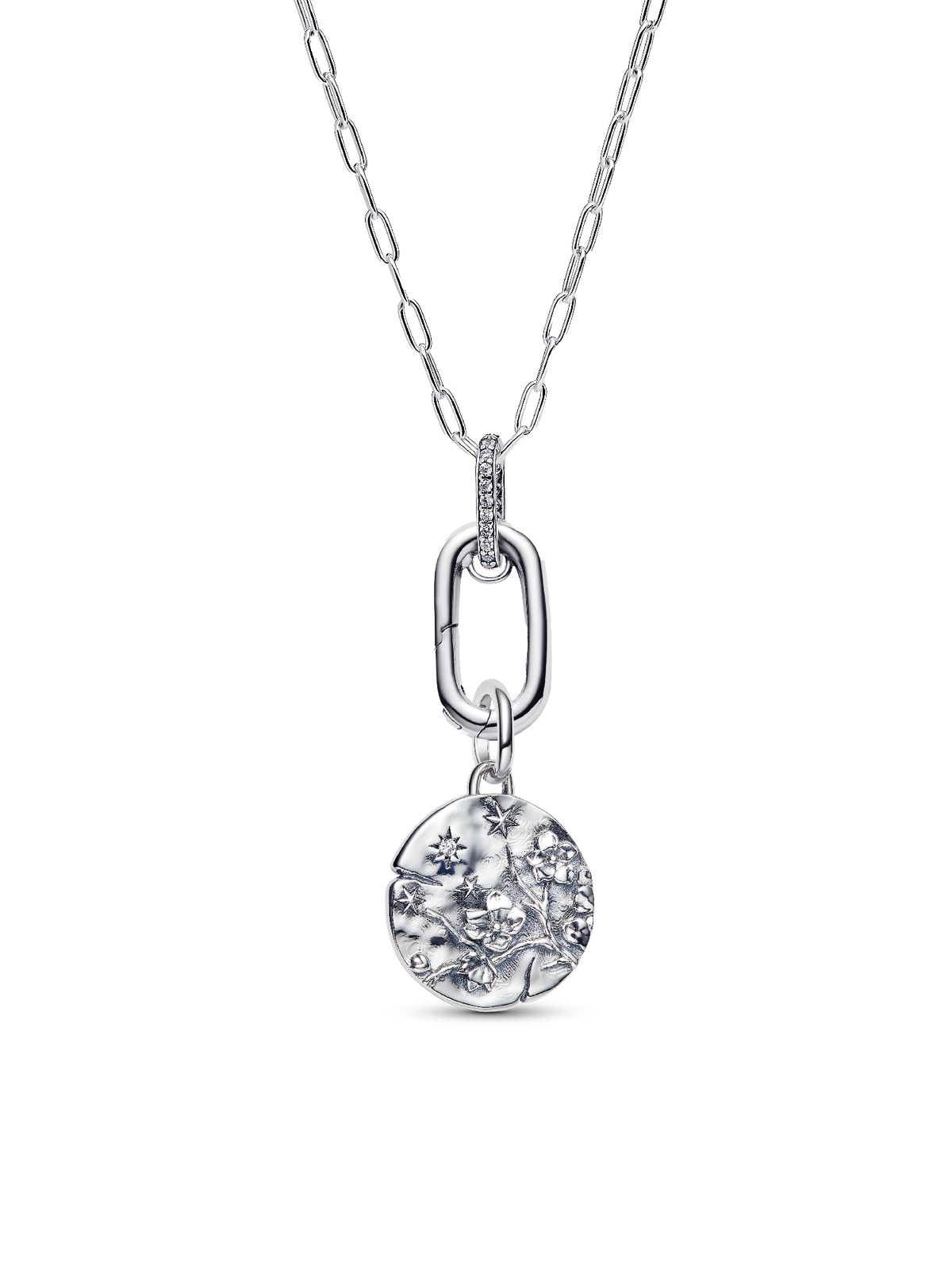 Cherry Blossom Medallion Charm Necklace Set