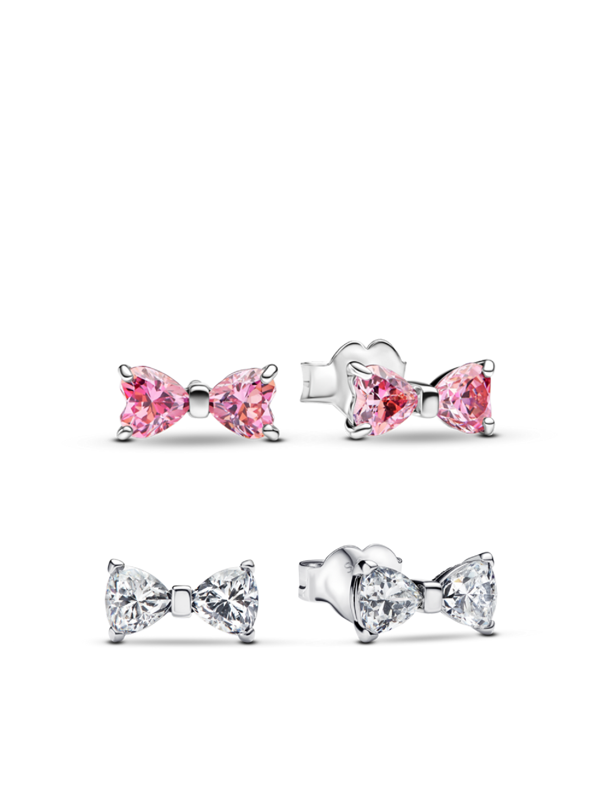 Sparkling Bow Stud Earring Set