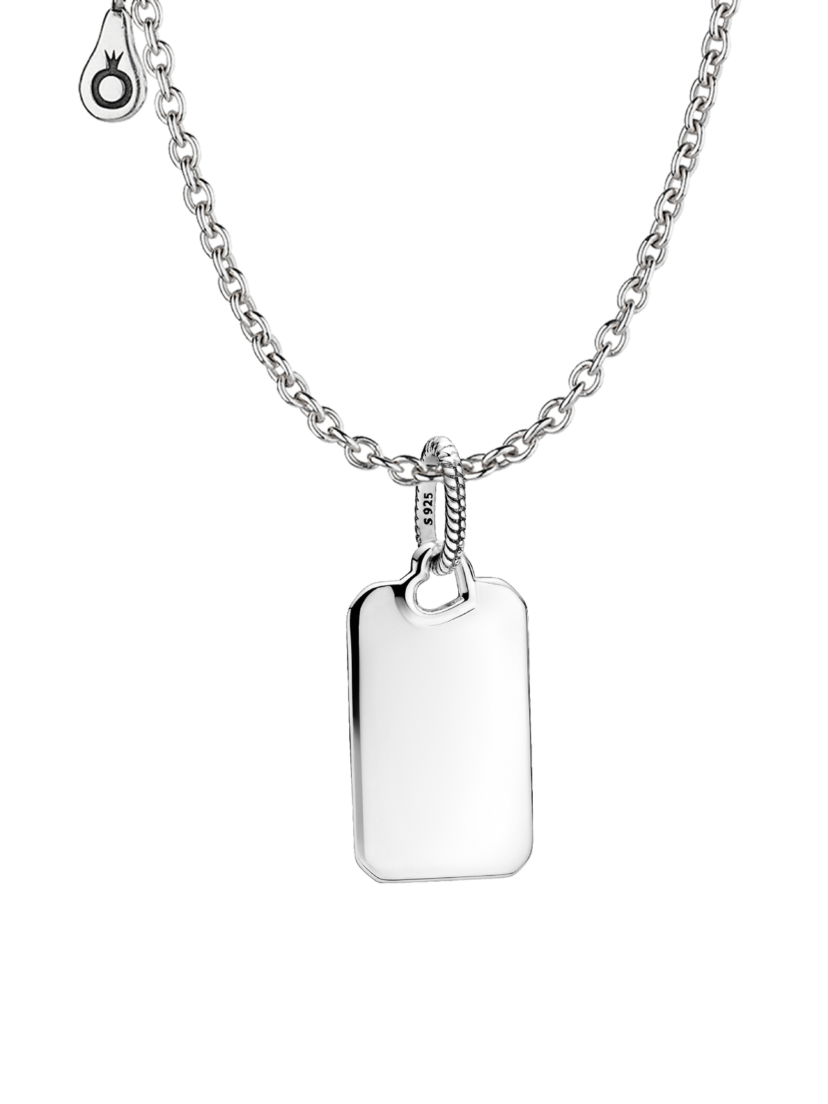 Engravable Rectangle Tag Pendant Necklace Set