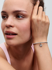 FINAL SALE - White Eternity Circle Dangle Charm - Sterling silver