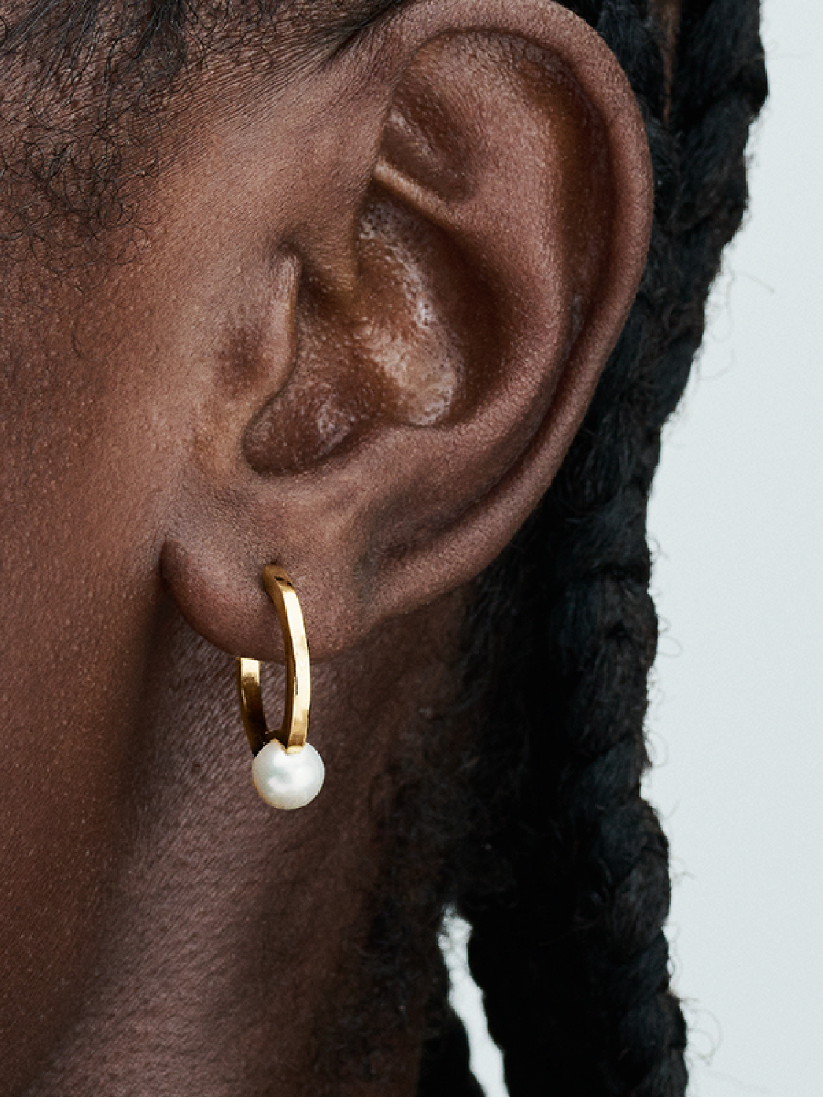 FINAL SALE - Treated Freshwater Cultured Pearl Hoop Earrings - 14k gold plating