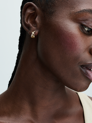 Crossover Pavé Hoop Earrings - 14k gold plating