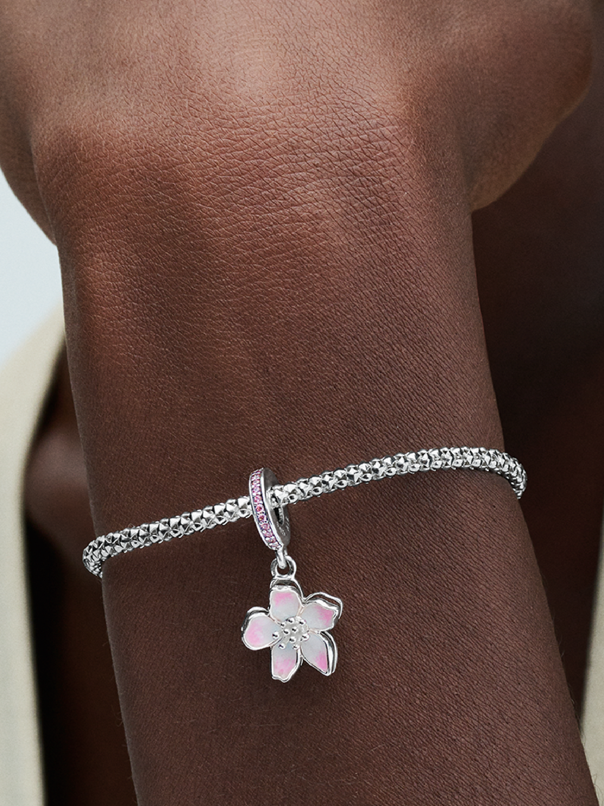Cherry Blossom Dangle Charm - Sterling silver