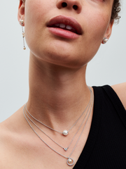 Treated Freshwater Cultured Pearl & Pavé Collier Necklace - Sterling silver