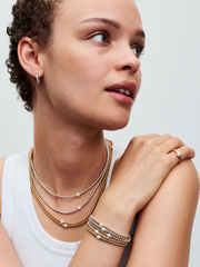 FINAL SALE - Treated Freshwater Cultured Pearl & Beads Collier Necklace - 14k gold plating