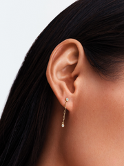 Pandora Era Bezel Lab-Grown Diamond Paperclip Chain Drop Earrings - 0.12 ct TW, 14k gold