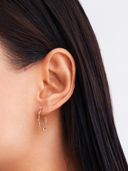 Pandora Era Lab-Grown Diamond Station Hoop Earrings - 0.40 ct TW, 14k gold