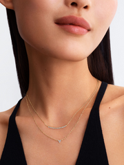 Pandora Era 14k Gold Lab-grown Diamond Pavé Bar Necklace - 0.26 ct TW, 14k gold