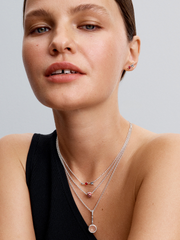 Arrow & Murano Glass Heart Necklace - Sterling silver
