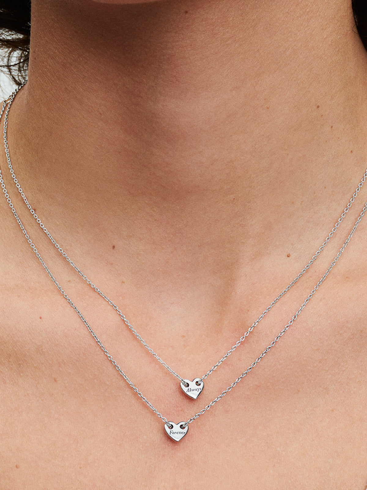 FINAL SALE - Forever & Always Splittable Heart Collier Necklaces - Sterling silver