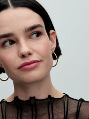 Organically Shaped 42 mm Open Hoop Earrings - 14k gold plating