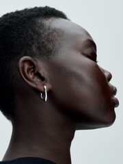 FINAL SALE - Organically V-shaped Open Hoop Earrings - Sterling silver