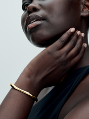 Organically Shaped Open Bangle - 14k gold plating