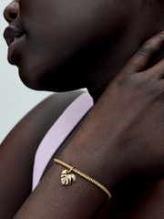 FINAL SALE - Sparkling Monstera Leaf Dangle Charm - 14k gold plating