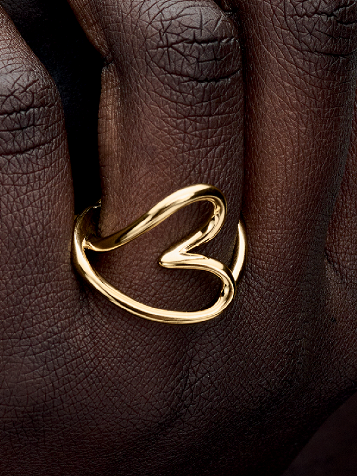 Organically Shaped Heart Ring - 14k gold plating