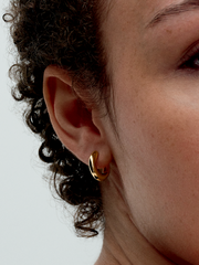 Round Open Hoop Earrings - 14k gold plating