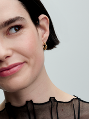 FINAL SALE - Organically Shaped Open Hoop Earrings - 14k gold plating