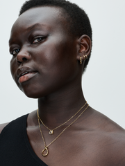Round Huggie Hoop Earrings - 14k gold plating
