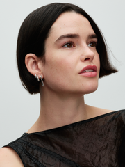 FINAL SALE - Organically V-shaped Open Hoop Earrings - Sterling silver