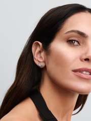 Embracing Halo Stud Earrings - Sterling silver