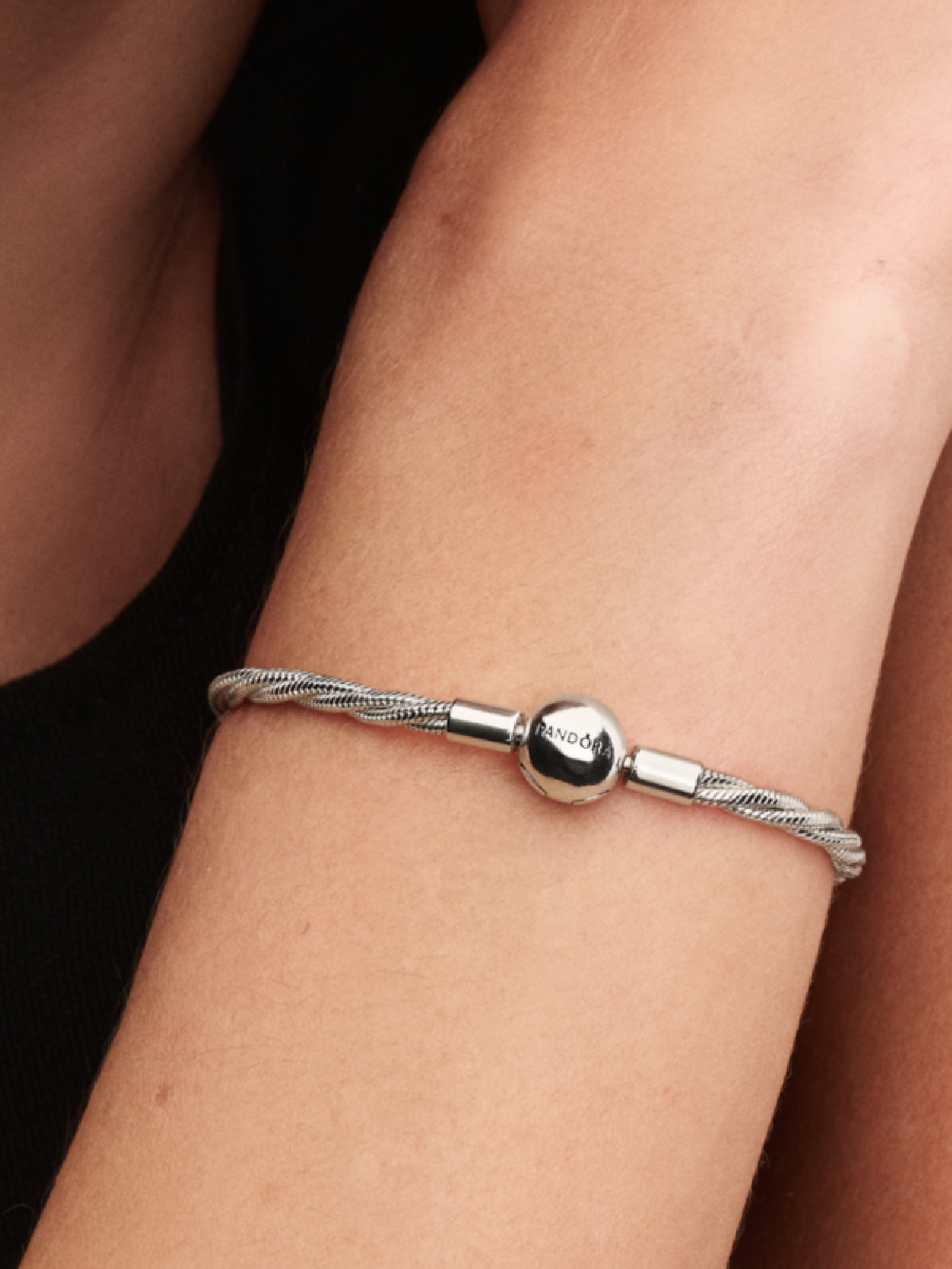 Round Pandora Clasp Twisted Snake Chain - Sterling silver