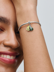 Avocado Double Dangle Charm - Sterling silver, 14k gold plating