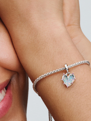 Friendship Opalescent Double Dangle Charm - Sterling silver