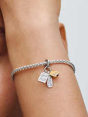 Friendship Triple Dangle Charm - Sterling silver, 14k gold plating
