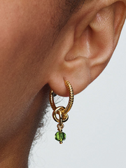 Faceted Spring Green Eternity Circle Dangle Charm - 14k gold plating