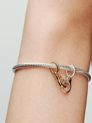 FINAL SALE - Openable & Splittable Handcuffs Dangle Charm - Sterling silver, 14k gold plating