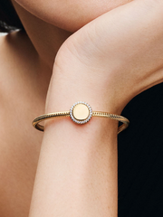 Engravable Sparkling Button Charm - 14k gold plating