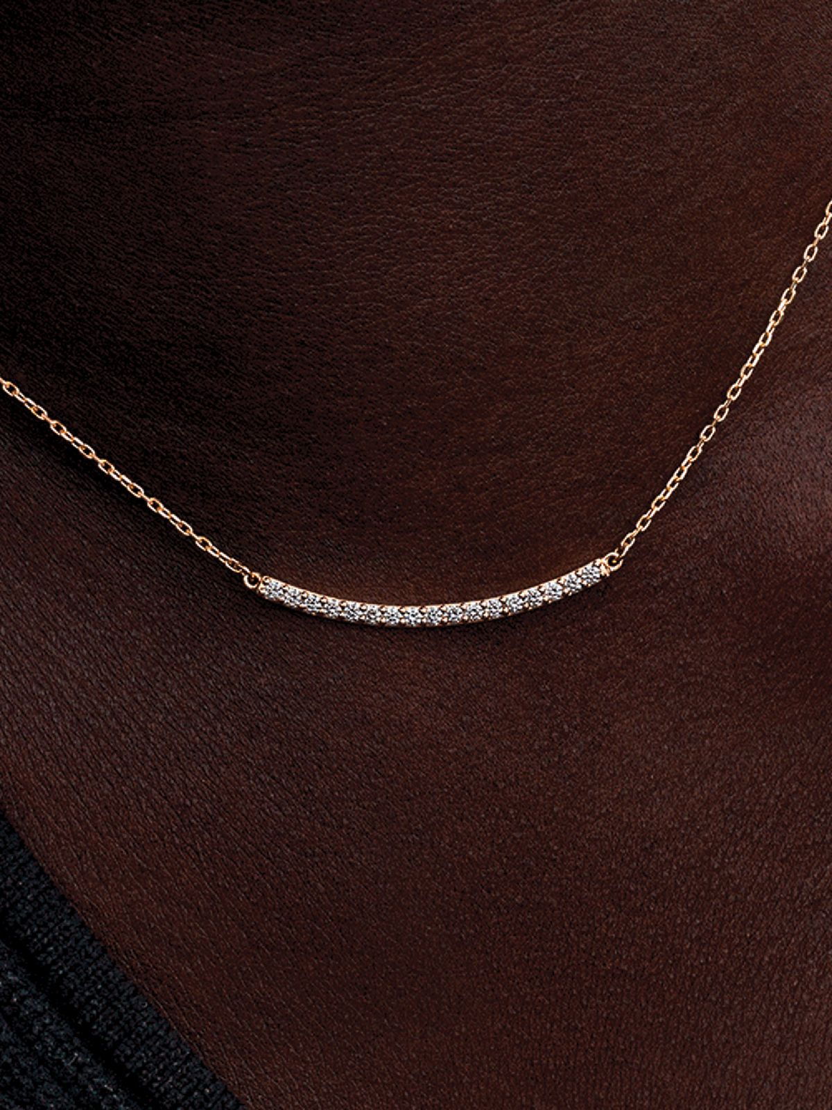 Pandora Era 14k Gold Lab-grown Diamond Pavé Bar Necklace - 0.26 ct TW, 14k gold