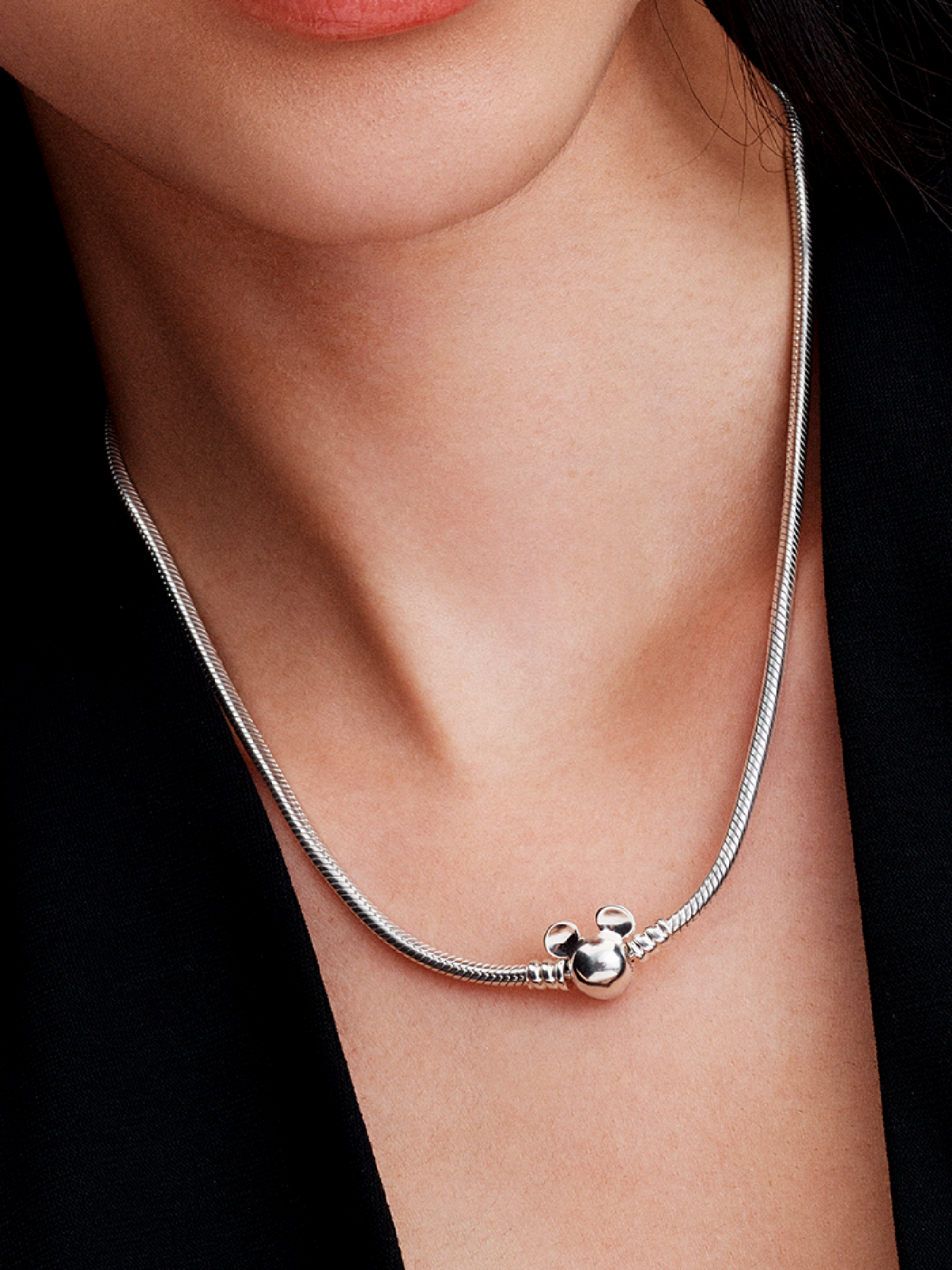Disney Mickey Mouse Snake Chain Necklace - Sterling silver