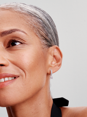 FINAL SALE - Pavé Dangle Hoop Earrings - Sterling silver