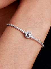 North Star Clasp Snake Chain Bracelet - Sterling silver